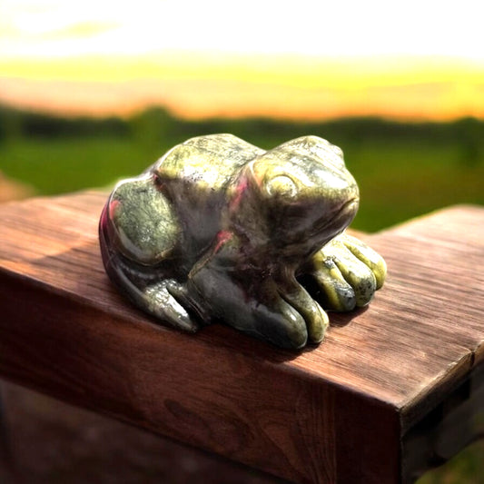 Green Jade Frog 7cm Long | Crystal | The Ethereal Crystal Witch