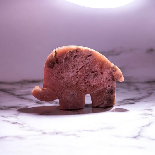 Pink Amethyst Elephant 8cm High | Crystal | The Ethereal Crystal Witch