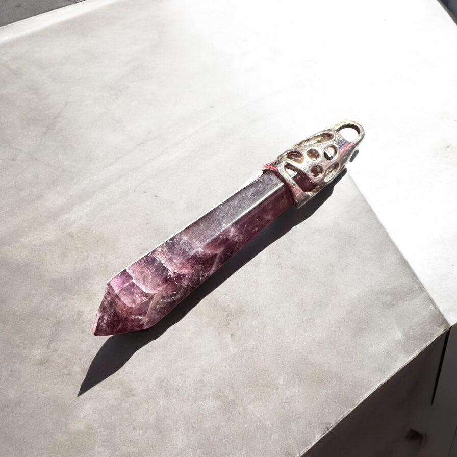 Chevron Amethyst Pendant 7cm Long | Crystal | The Ethereal Crystal Witch