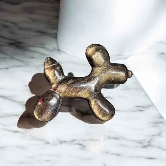 Gold Sheen Obsidian Dog 8cm Long | Crystal | The Ethereal Crystal Witch