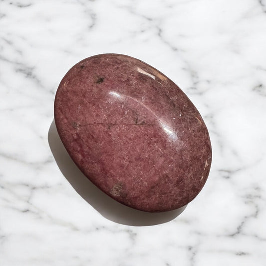 Rhodonite Palm Stone 7cm Long | Crystal | The Ethereal Crystal Witch