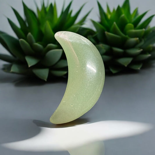 New Jade Mini Moon 4cm Long | Crystal | The Ethereal Crystal Witch