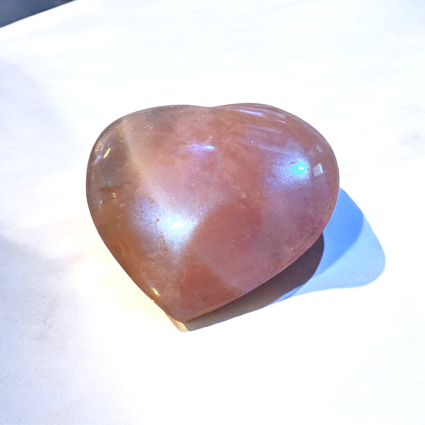 Rose Aura Heart 8cm Wide | Crystal | The Ethereal Crystal Witch