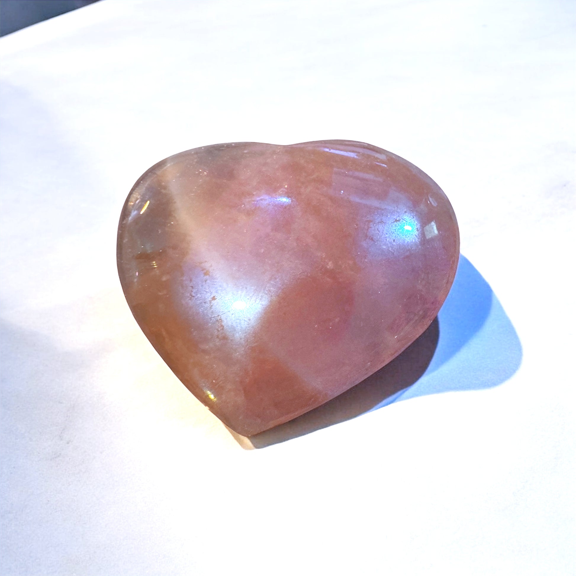 Rose Aura Heart 8cm Wide | Crystal | The Ethereal Crystal Witch