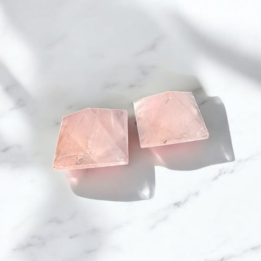 Rose Quartz Mini Pyramid 2.5cm Base set of Two | Crystal | The Ethereal Crystal Witch