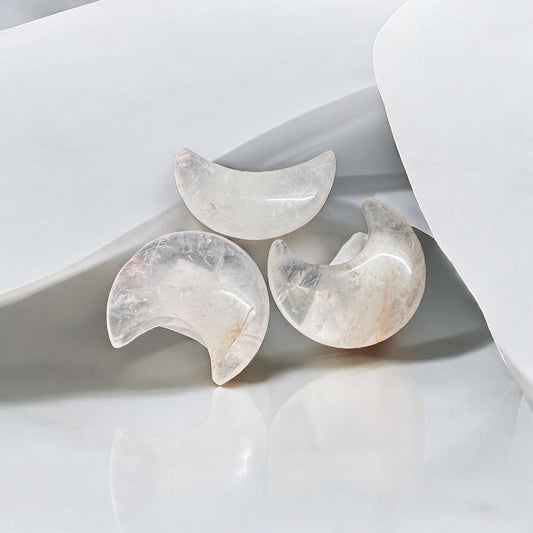 Clear Quartz Mini Moons Set of 3, 3.5cm | Crystal | The Ethereal Crystal Witch