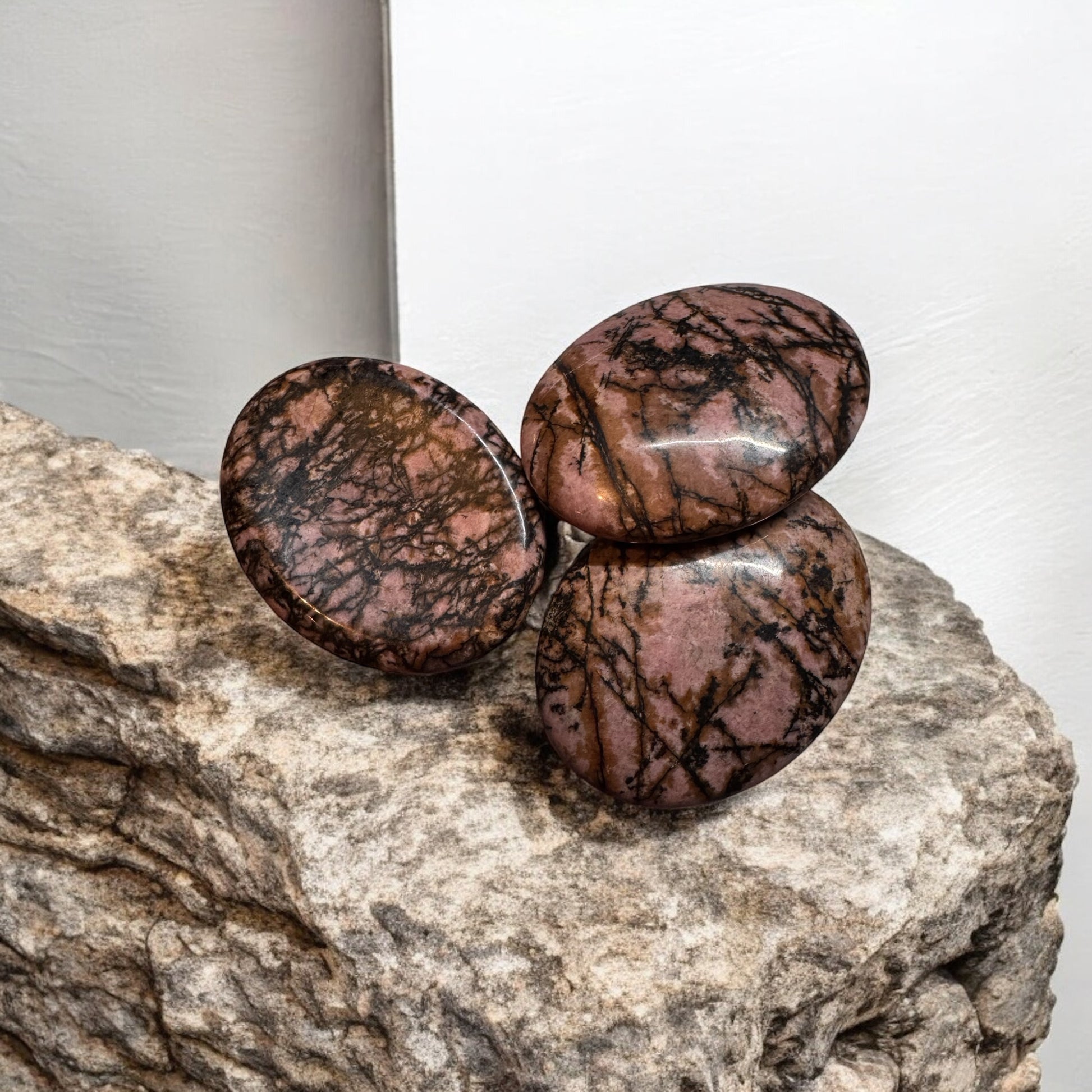 Rhodonite Worry Stones 5cm Long | Crystal | The Ethereal Crystal Witch