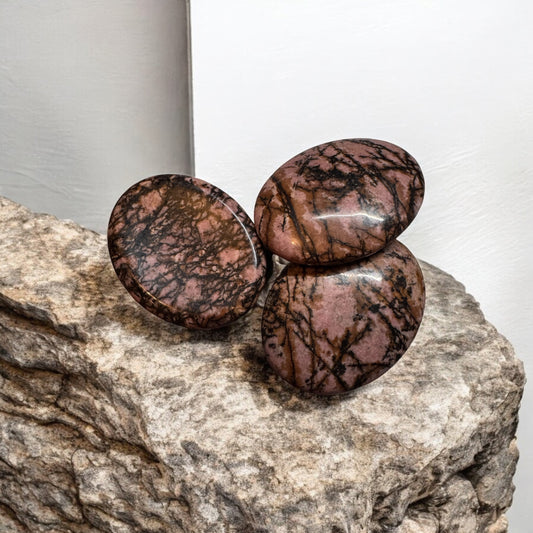 Rhodonite Worry Stones 5cm Long | Crystal | The Ethereal Crystal Witch